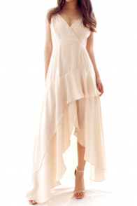 Sarah asymmetric maxi dress Ivory