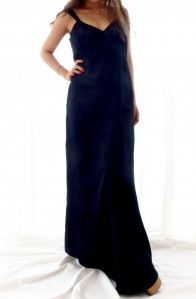 Olivia back ribbon dress in NAVY